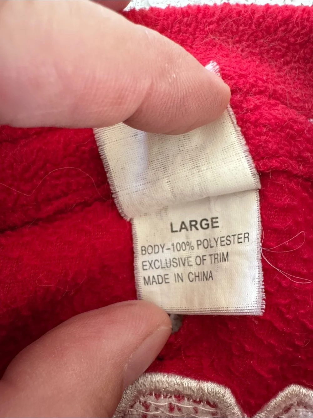 Red Fleece Dog Shirt with Bold DOG Lettering